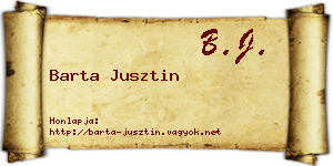 Barta Jusztin névjegykártya
