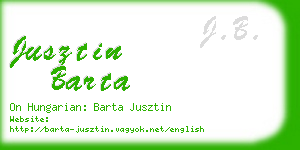jusztin barta business card